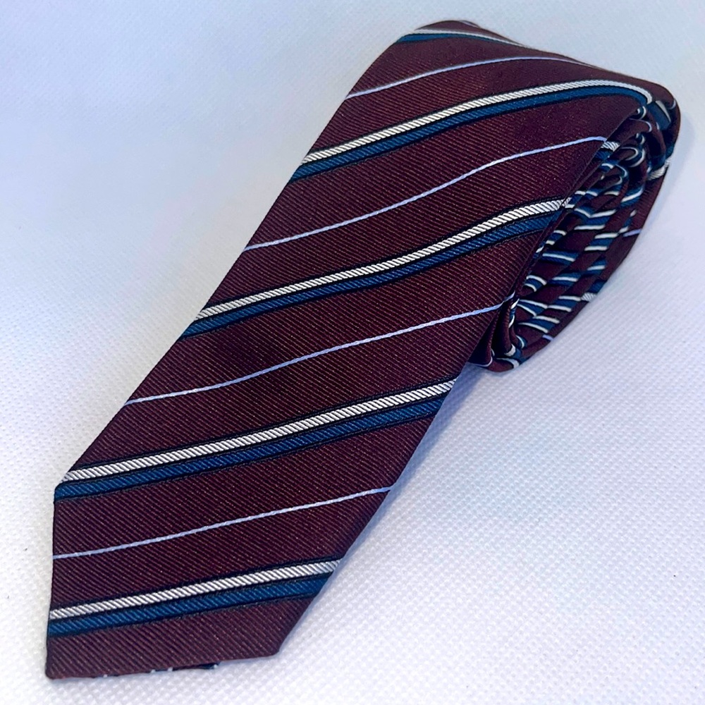 Prada Burgundy Stripe Necktie